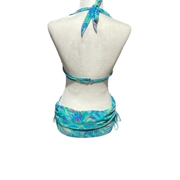 Aqua- Two piece Swimsuit- Padded Bra-Ruching on bottom - Size 10 - Turquoise - Picture 9 of 14